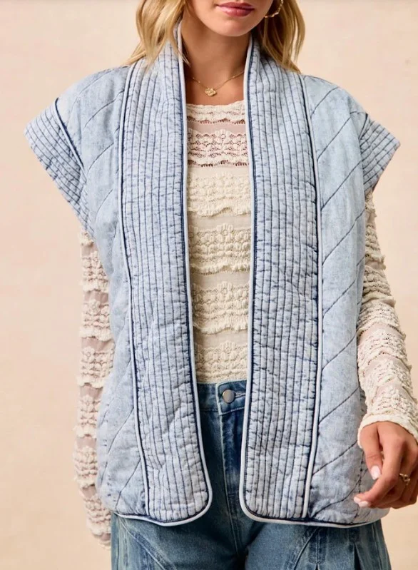 Quilted Vintage washed Vest - Image 2