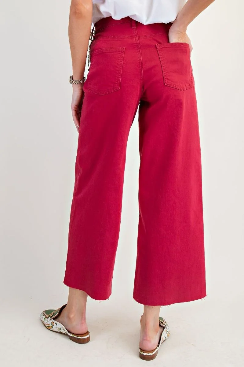 Red Button fly Stretch Pant - Image 2