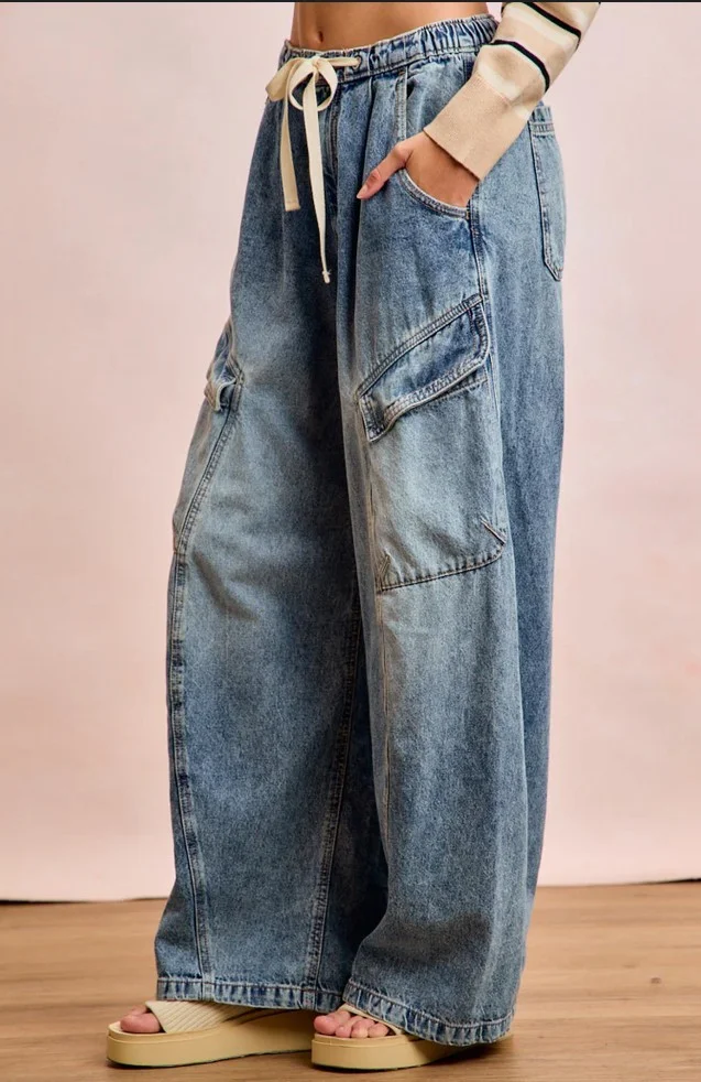 Baggy Barrel Cargo Denim - Image 3