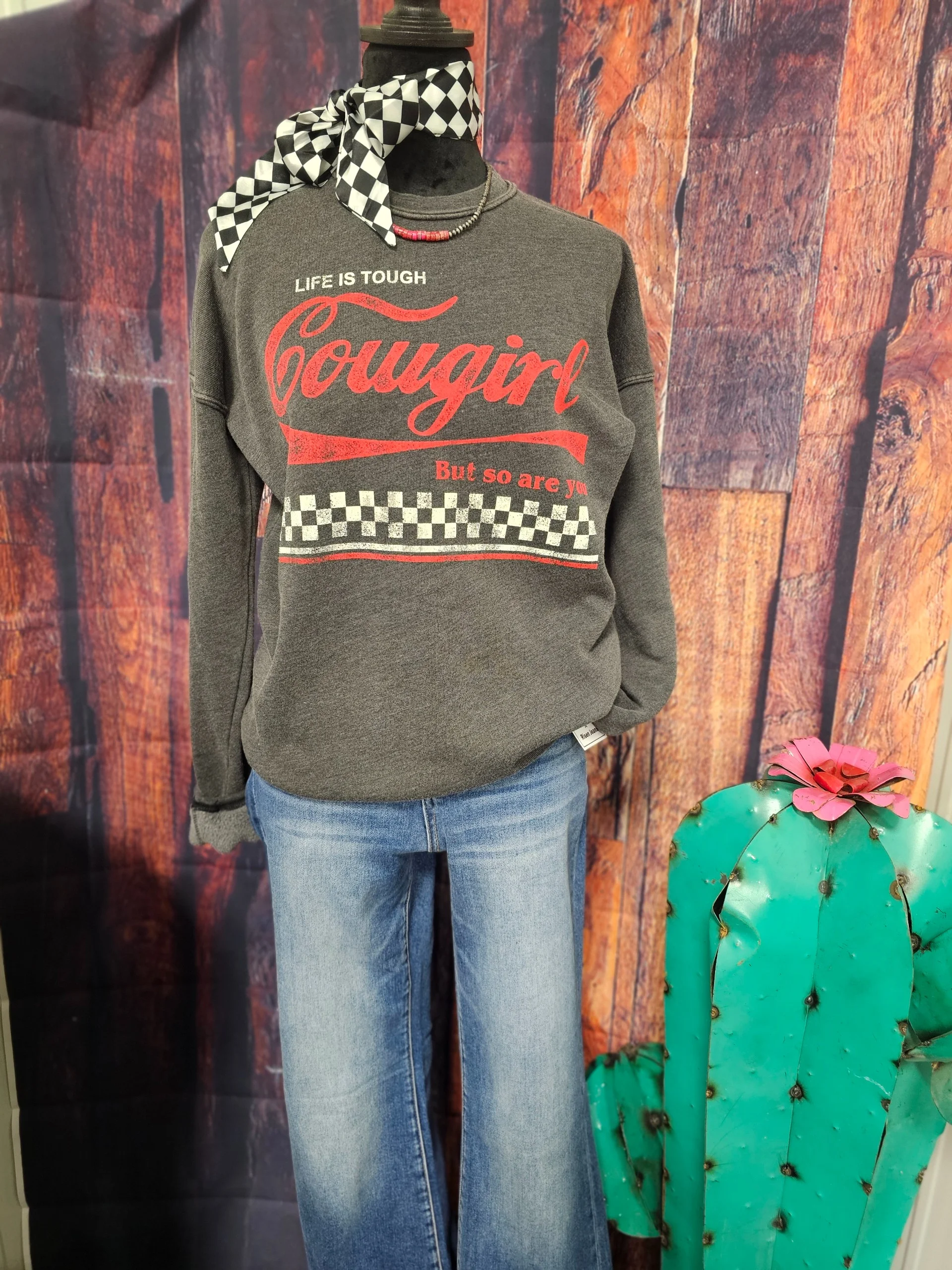Life is touch Cowgirl-Black - Image 2