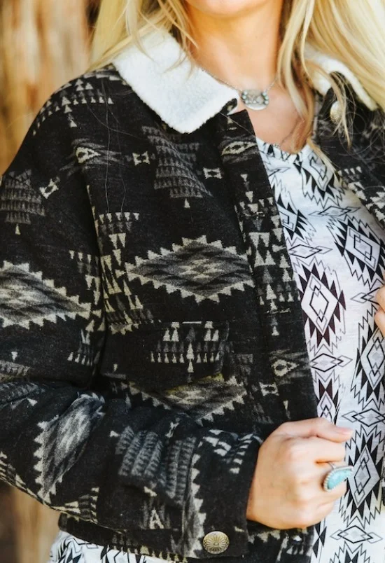 Black-White Aztec Jacket - Image 2
