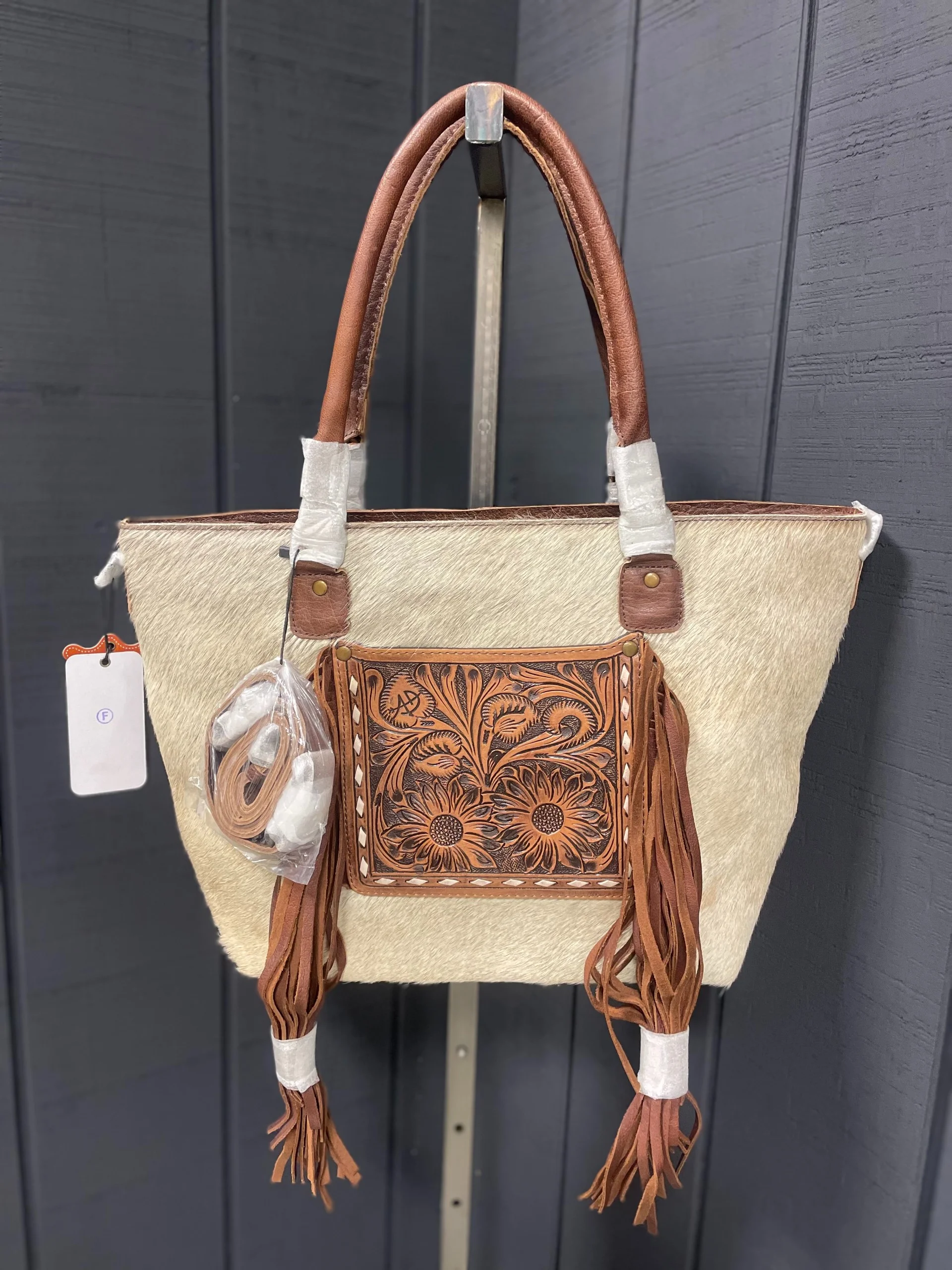 White Cowhide and Tooled Leather Dreams - Image 2