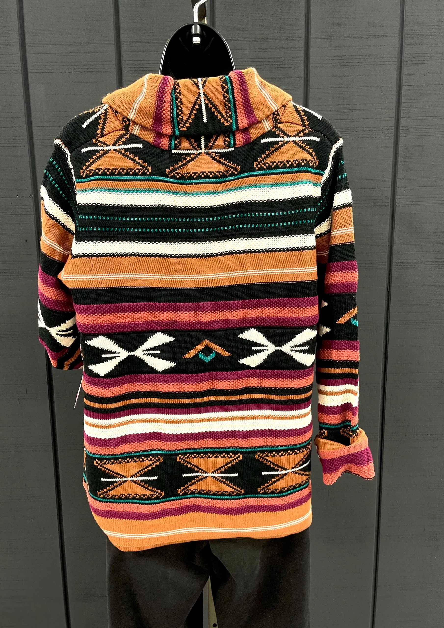 Southwest Cardigan, Purple-Orange - Image 3