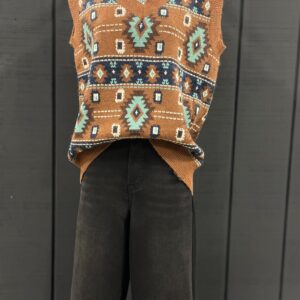 Brown Aztec Sweater Vest