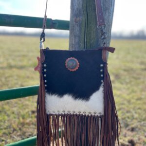 Wild West Cowhide and Fringe Bag