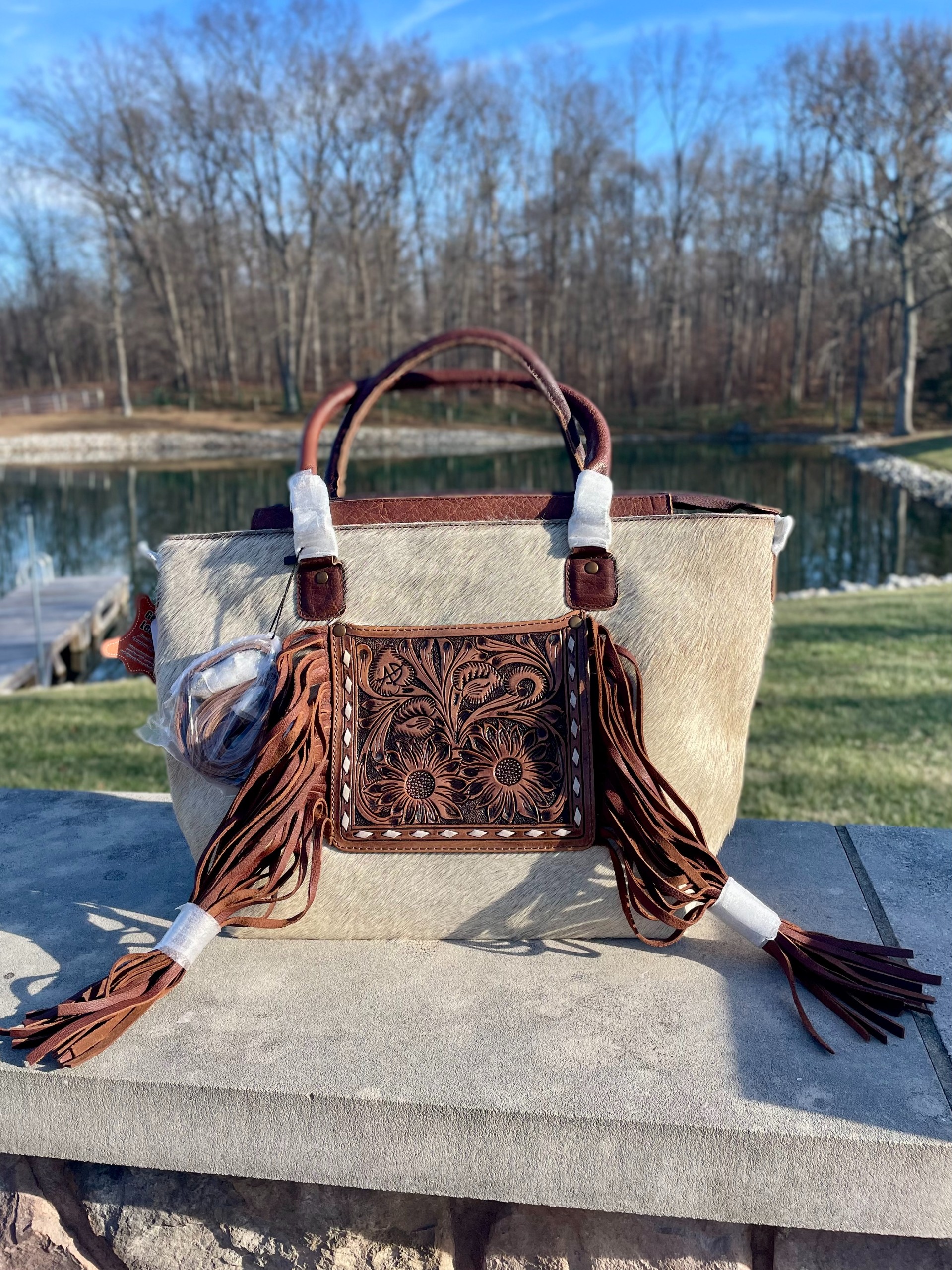White Cowhide and Tooled Leather Dreams
