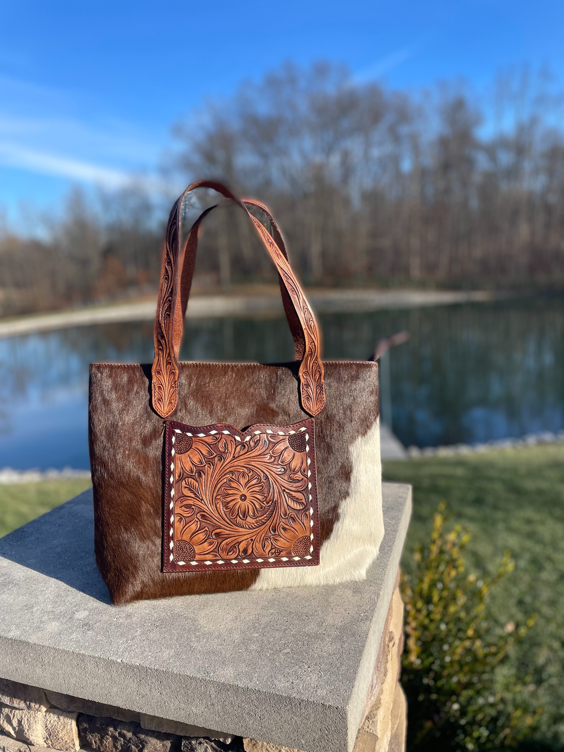 Western Cowhide And Leather Bag