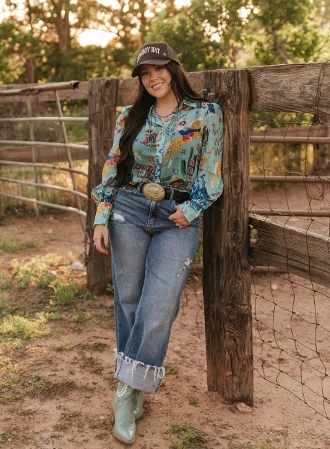 Turquoise Cowgirl Button Up