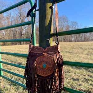Floral and Fringe Crossbody Bag