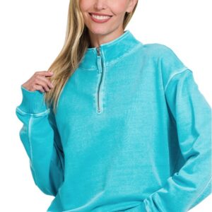 Ice Blue Half Zip Pullover