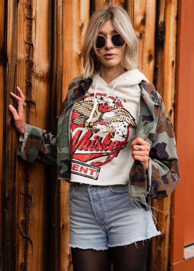 Whiskey Bent Cropped Hoodie