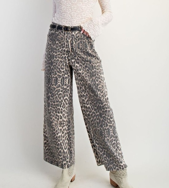 Washed Leopard Pants