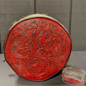 Crimson Bloom Round Bag
