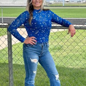 Blue Bandana Babe Mesh Top