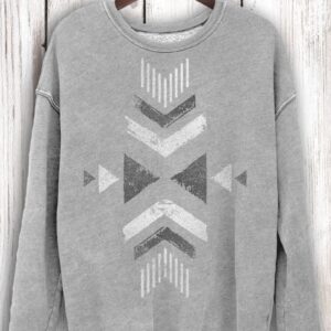 Aztec Chevron Tribal Mineral Wash Sweatshirt