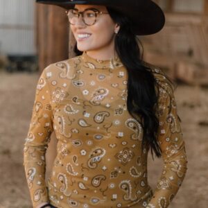 Bandana Babe mustard Mesh Top