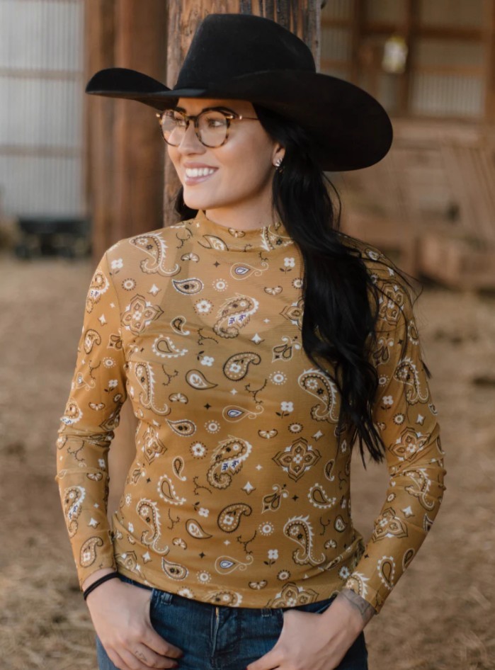 Bandana Babe mustard Mesh Top