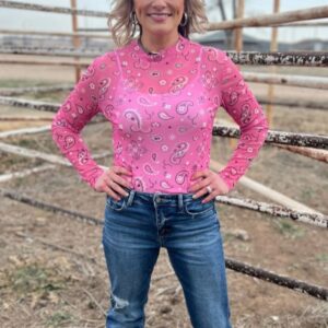 Bandana babe pink mesh top