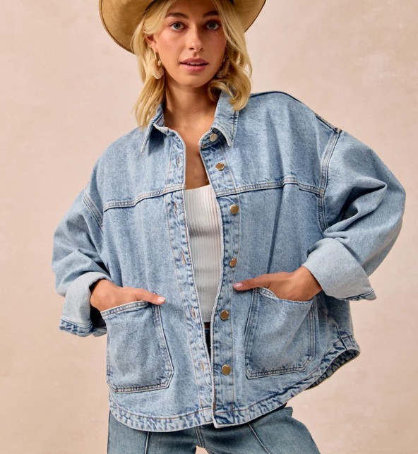 Light wash denim jacket
