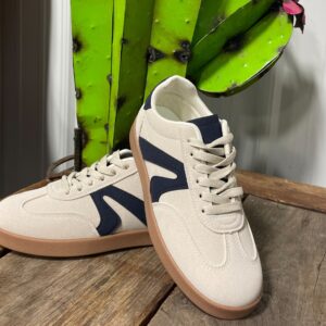 Beige & Navy Retro Sneaker