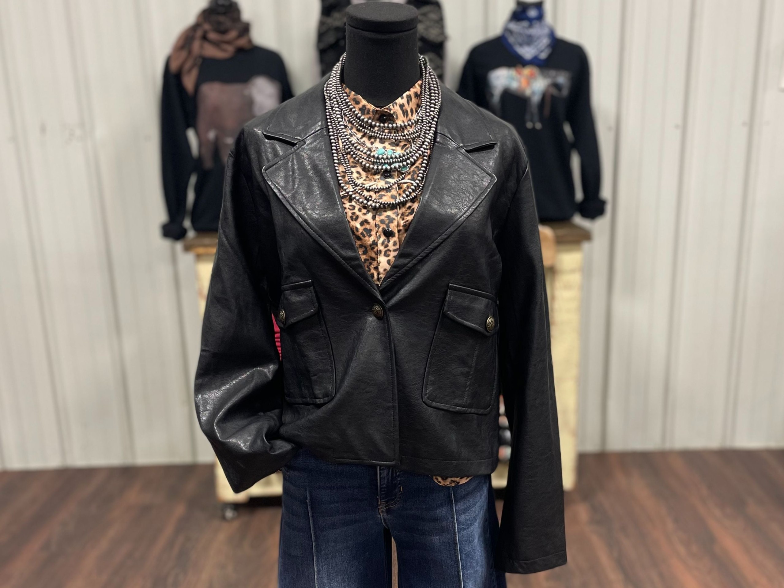 Faux Leather Black Jacket