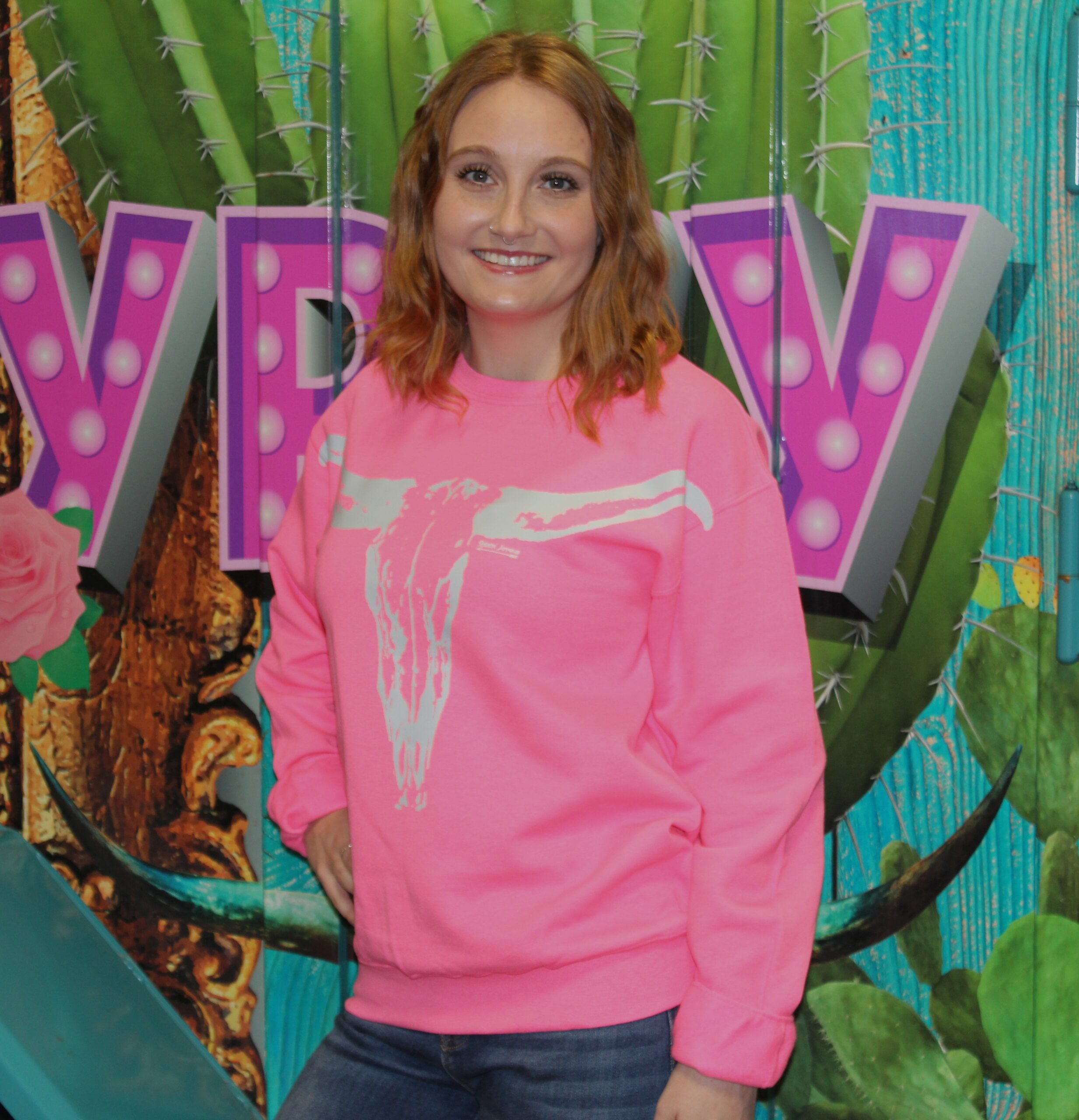 Neon Steer Head Sweatshirt - Image 3