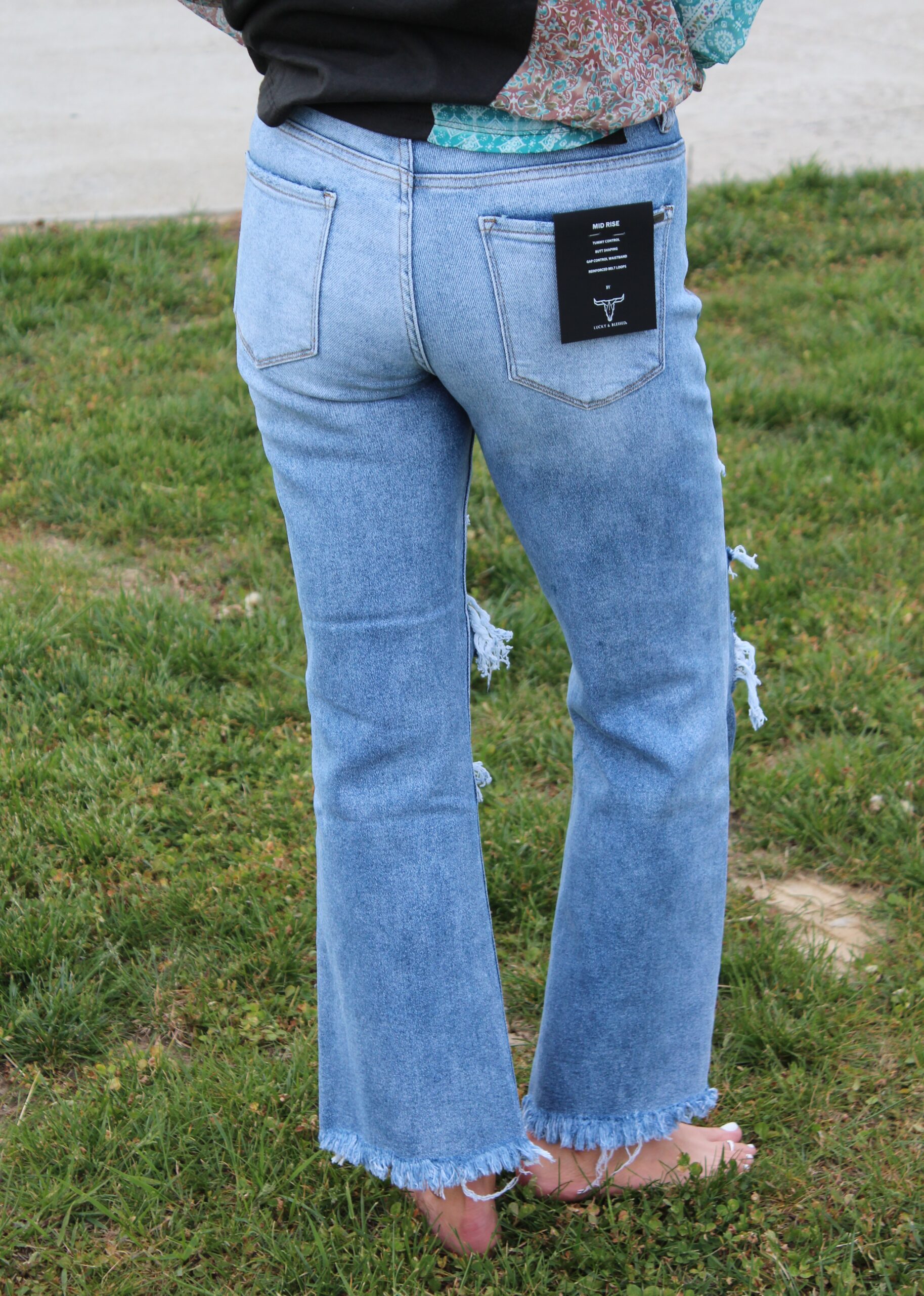Wildflower fringe cropped jeans - Image 2