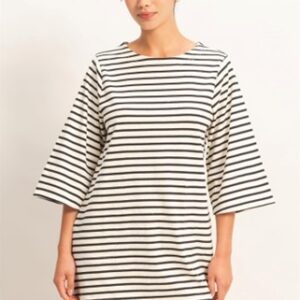 Cream & Black striped dress