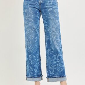 Floral Paisley Mid Rise Ankle-PSA21692