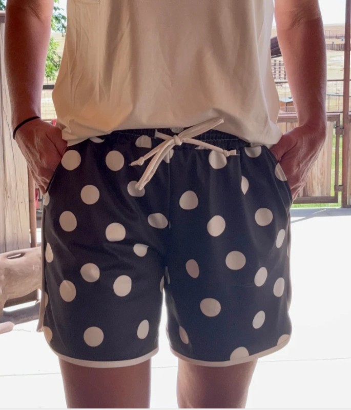 Poka Dot Posie Black shorts-long