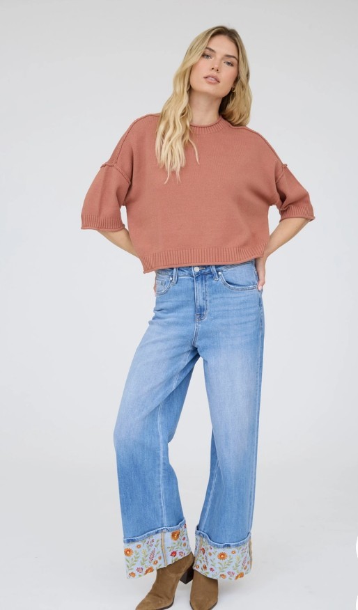 Short Sleeve Sweater-Sienna