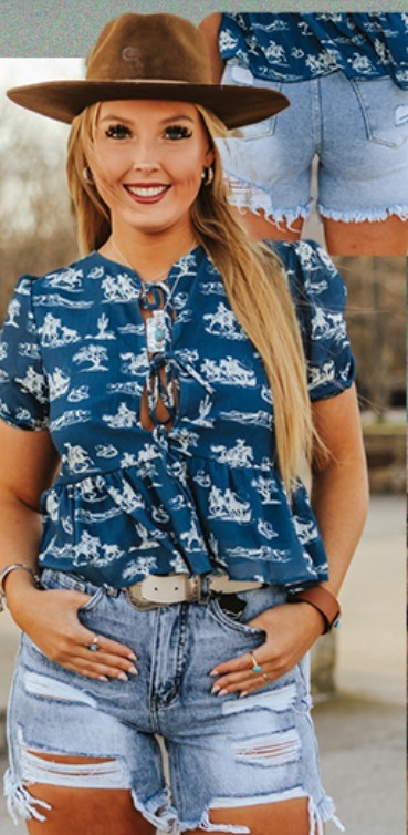 Blue Skies & Cowboy Top