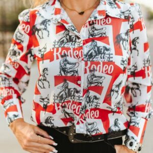 Rodeo graphic button up