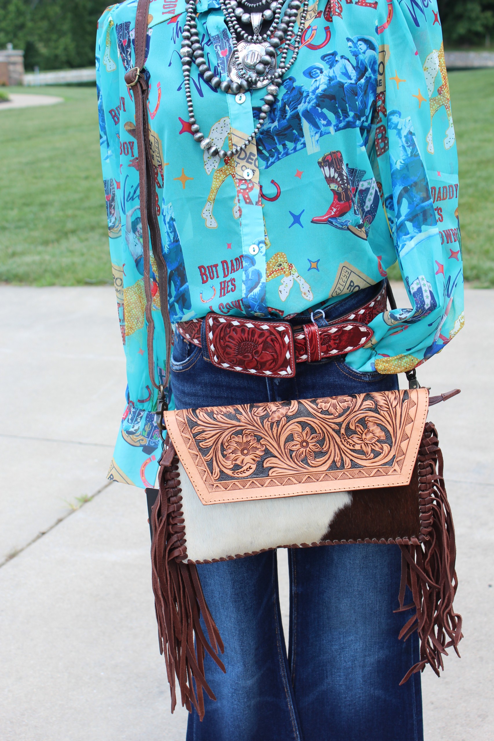 Canyon Rose Cowhide Crossbody