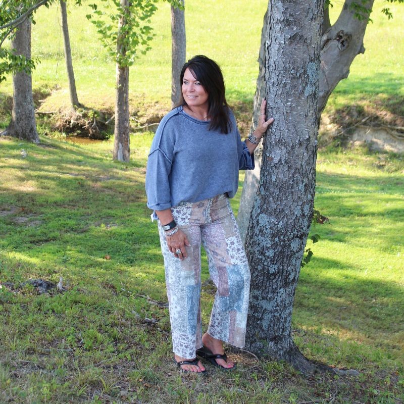 Patchwork Wide Leg Jeans