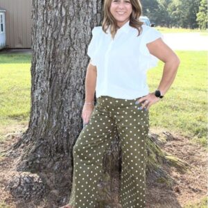 Boho Dot Olive Pants