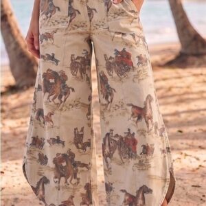 Washed Denim Equestrian Pants
