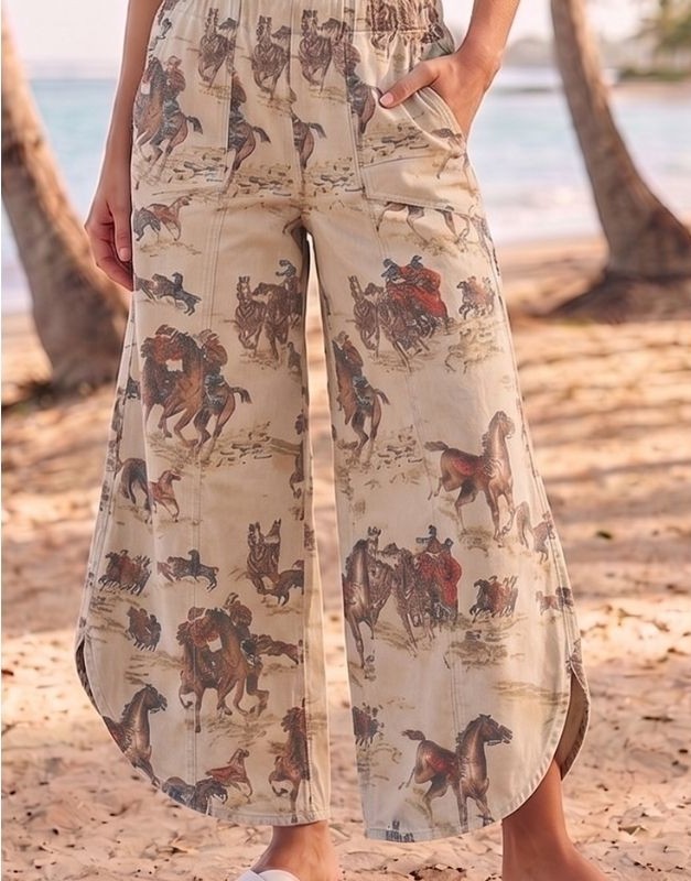 Washed Denim Equestrian Pants